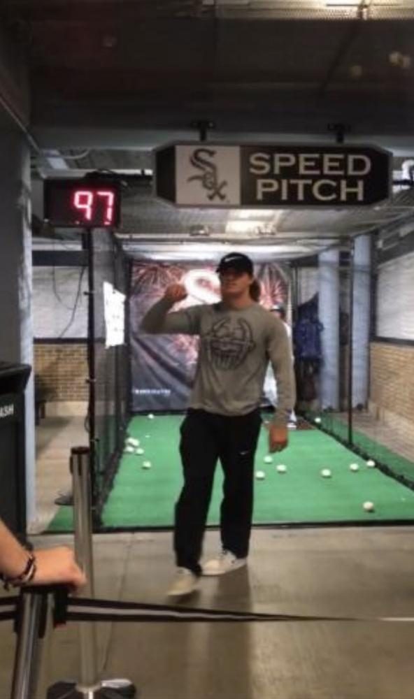 Ryan Vice pitches 97mph at the White Sox game
