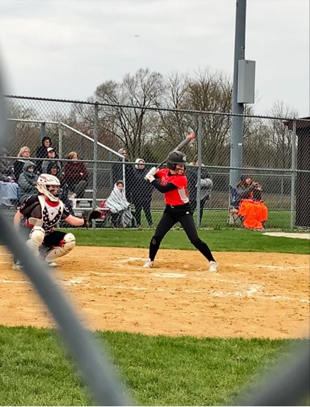 Megan Stevens up to bat for the Knights