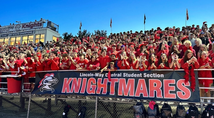 The Knightmares cheer on the LWC football team on Friday night.