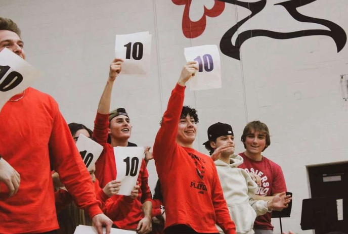 The Knightmares cheer on the basketball team at Lincoln-Way Central on a Friday night.