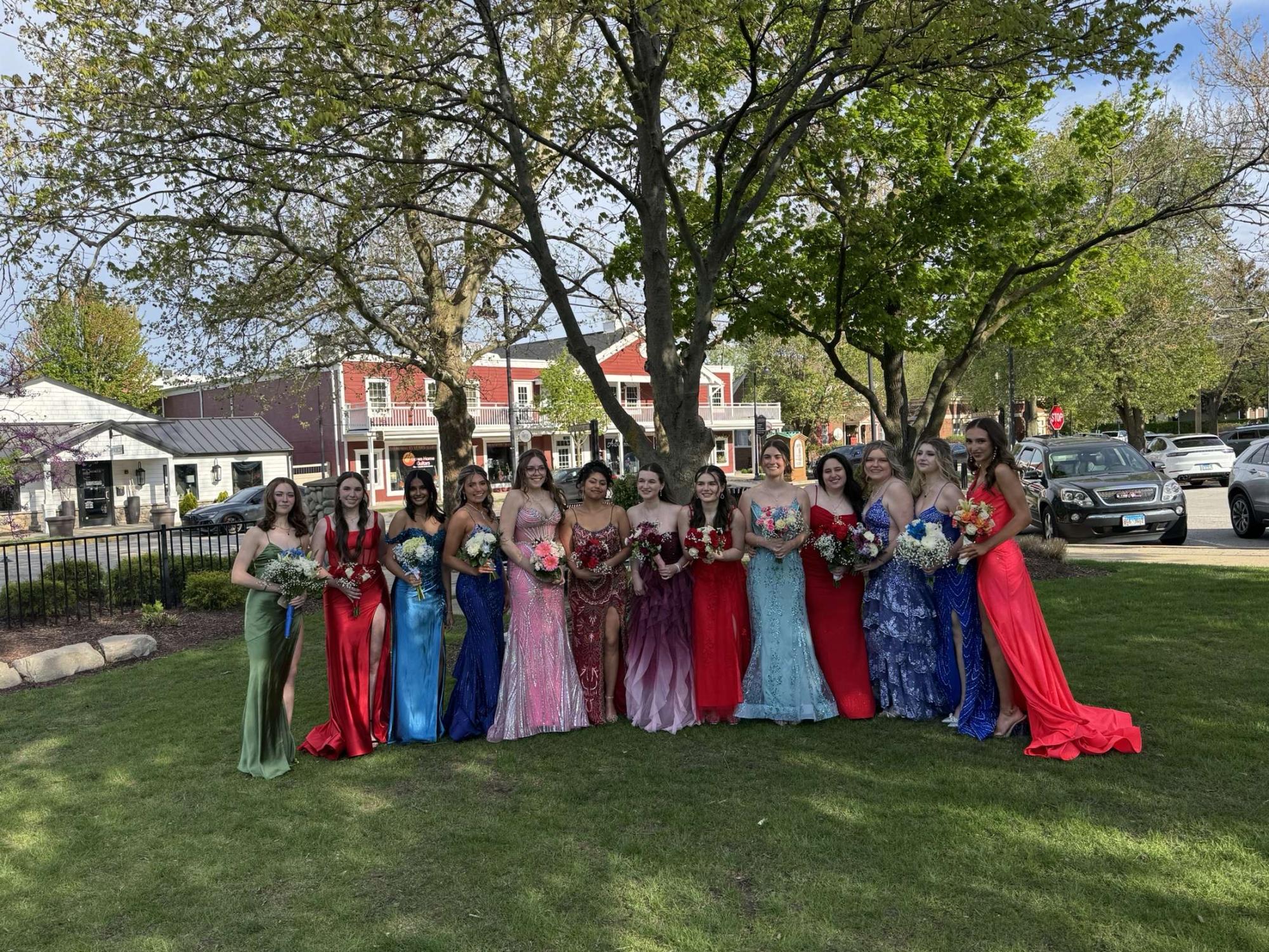 Senior groups of friends met all over the community to take pictures.